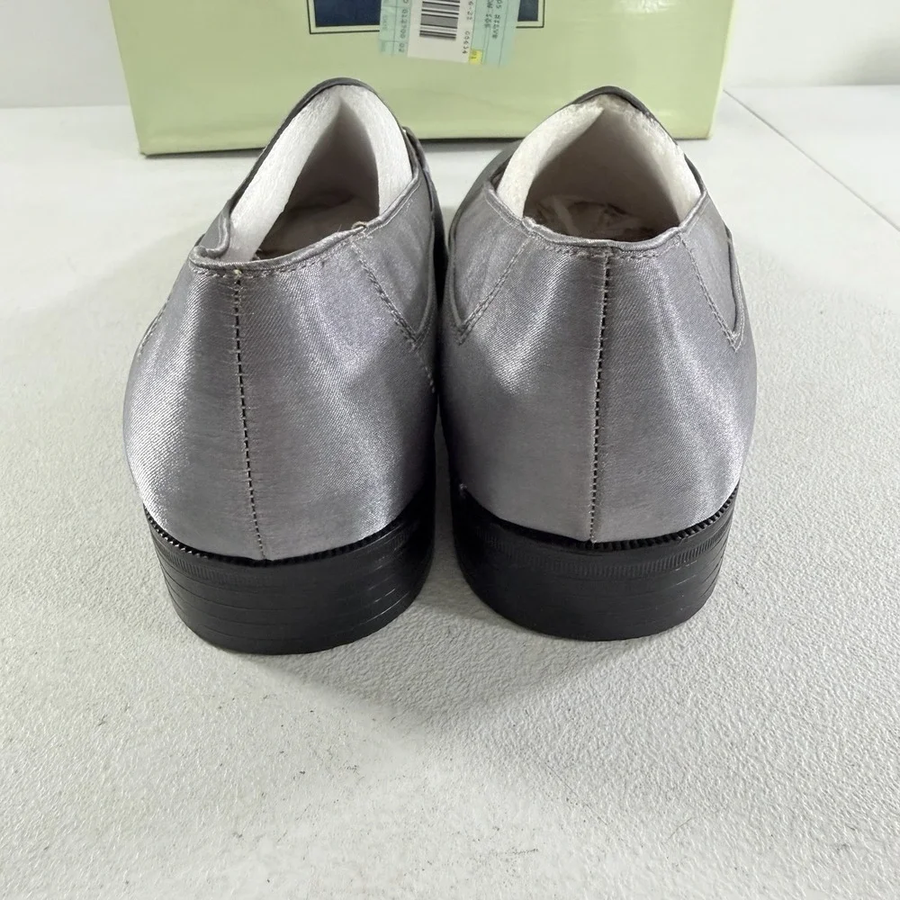 Giorgio Brutini Satin Lusher Slip On Men's Loafers Silver Size 10.5 M NIB